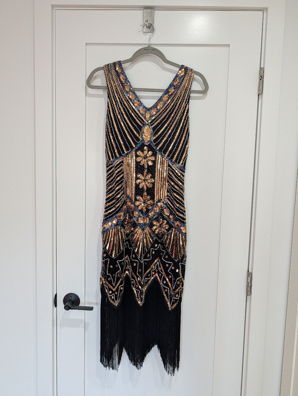 Babeyond Women's Flapper Dresses 1920s V Neck Beaded Fringed Great Gatsby Dress - Picture 9 of 9